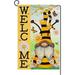Jbralid Spring Summer Gnome Garden Flag 12x18 Vertical Double Sided Welcome Daisy Floral Bee Butterfly Farmhouse Holiday Outside Decorations Burlap Yard Flag