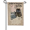 Flag HGUAN Flag Lifes Better with Cat Friends Garden Flag 12x18 Double Sided | Cute Cats Burlap Garden Flags For Outside | All Seasons | House DÃ©cor Flags for Cats Kittens Lovers