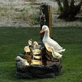 Nvzi KAIBINY Outdoor Duck Fountain with Solar Light Garden Duck/Squirrel Statue Yard Art Water Fountain Decoration for Lawn Yard Patio Pond or Yard