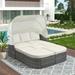 U_STYLE Outdoor Patio Furniture Set Daybed Sunbed with Retractable Canopy Conversation Set Wicker Furniture (As same as WY000281AAE)