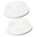 2 Pcs Crisper Lid Kitchen Assecories Oil-proof Cover Microwave Cover Portable Food Cover White Reusable Food Cover