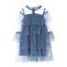 Girl s Dress Ruffle Trim Fashion Long Sleeve Solid Color Casual Belted Party Princess Dresses Elegant Soft Outwear