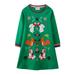 Girls Dress Cotton Casual Longsleeve Party Dresses Special Occasion Christams Cartoon Print Dress