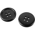 15pcs 30mm Black 4 Holes Large Round Resin Sewing Buttons