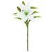 opvise Artificial Lily Flower Fake Flowers Decor Artificial Lily Branch with Stem Green Leaves Home Wedding Party Faux Flower Floral Arrangement Indoor White