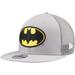 Youth New Era Gray Batman 9FIFTY Trucker Snapback Hat