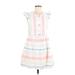 Vineyard Vines Casual Dress - Mini Crew Neck Sleeveless: White Stripes Dresses - Women's Size 8