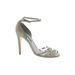 Ralph Lauren Collection Heels: Gray Print Shoes - Women's Size 8 1/2 - Open Toe