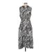 Simply Vera Vera Wang Casual Dress: Gray Animal Print Dresses - Women's Size Medium