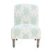 Slipper Chair - Beachcrest Home™ Almyra Coastal Upholstered Slipper Chair w/ Wood Legs Polyester in Green/Blue | Wayfair