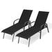 Red Barrel Studio® Amilliyon 60.6" Long Reclining Chaise Lounge Set Metal in Black | Outdoor Furniture | Wayfair 5854B408F28442EC8BB61936A0BC344C