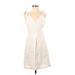 Gap Casual Dress - Mini V-Neck Sleeveless: Ivory Solid Dresses - Women's Size 2