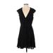 BCBGMAXAZRIA Casual Dress - Wrap: Black Dresses - Women's Size 4