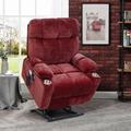 Red Barrel Studio® Dual OKIN Motor Power Lift Recliner Chair Polyester/Stain Resistant in Red/Gray | Wayfair CD5C97E8B858418F997757E78147B1E7