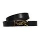 Saint Laurent, Accessories, female, Black, M, Opium Double Wrap Leather Bracelet