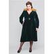 Collectif Womenswear Patsy Belted Coat - UK 16 Dark Green
