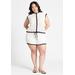 Plus Size Women's Knitted Crochet Short by ELOQUII in Off White (Size 18/20)