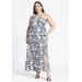 Plus Size Women's Zebra Print Flowy Maxi Dress by ELOQUII in Classic Zebra (Size 16)