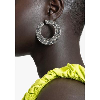 Women's Hammered Circle Earring by ELOQUII in Silver (Size NO SIZE)