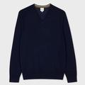 Paul Smith Navy Merino V-Neck Sweater Blue