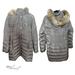 Michael Kors Jackets & Coats | Michael Kors Women's Gray Flannel Down 3/4 Puffer Coat With Faux Fur And Hood, L | Color: Gray | Size: L