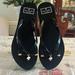 Kate Spade Shoes | Brand New Kate Spade Black Thong Flip Flop Sandals Gold Tone Spade Charm Bows | Color: Black | Size: 9