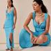 Free People Dresses | Free People Eleni Bodycon Midi Dress Textured Turquoise Slit Size Medium Nwot | Color: Blue | Size: M