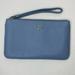 Coach Bags | Coach Pebbled Leather Zip Closure Wristlet Wallet, Light Periwinkle Blue, 8"X5" | Color: Blue/Silver | Size: Os