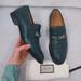 Gucci Shoes | Gucci Green Interlocking Gg Chain Loafer | Color: Green | Size: 9.5