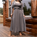 Lularoe Dresses | Lularoe Gray Stretch Ryane Midi Dress Long Sleeve Aline Casual Scoop Neck Jersey | Color: Black/Gray | Size: S