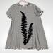 Anthropologie Dresses | Anthropologies Whit Striped T-Shirt Dress Womens Cap Sleeve Crew Neck Sz Small | Color: Black/White | Size: S