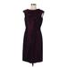 Tahari by ASL Casual Dress - Sheath: Burgundy Jacquard Dresses - Women's Size 6