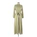 Shein Casual Dress - Midi Mock 3/4 sleeves: Green Print Dresses - Women's Size Medium