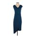 T Tahari Casual Dress - Sheath: Blue Solid Dresses - Women's Size X-Small