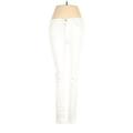 FRAME Denim Jeggings - High Rise Skinny Leg Boyfriend: Ivory Bottoms - Women's Size 27 - Stonewash