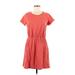Old Navy Casual Dress - Mini Scoop Neck Short sleeves: Red Print Dresses - Women's Size Medium