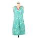 Crown & Ivy Casual Dress - Mini V Neck Sleeveless: Teal Dresses - Women's Size 4