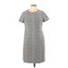 Calvin Klein Casual Dress - Sheath High Neck Short sleeves: Gray Dresses - Women's Size 10