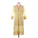 BiBA Casual Dress V-Neck 3/4 sleeves: Yellow Dresses - Women's Size 36