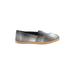 TOMS Flats: Slip-on Wedge Bohemian Gray Print Shoes - Women's Size 7 1/2 - Almond Toe