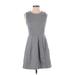 Madewell Casual Dress - Mini Crew Neck Sleeveless: Gray Print Dresses - Women's Size 2