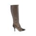 Salvatore Ferragamo Boots: Gray Stripes Shoes - Women's Size 7 1/2 - Almond Toe