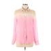 J. by J.Crew Long Sleeve Button Down Shirt: Pink Color Block Tops - Women's Size 8