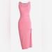 J. Crew Dresses | J. Crew Ruched Midi Dress In Vintage Rib Flamingo Size Large Nwt | Color: Pink | Size: L