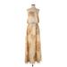 Boston Proper Cocktail Dress Open Neckline Sleeveless: Tan Dresses - Women's Size Small