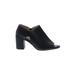 SOUL Naturalizer Heels: Slip-on Chunky Heel Casual Black Print Shoes - Women's Size 8 - Open Toe