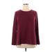Croft & Barrow Pullover Sweater: Burgundy Solid Tops - Women's Size X-Large