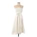 Thakoon Collective Casual Dress - Midi Open Neckline Sleeveless: Ivory Solid Dresses - Women's Size 2