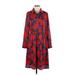 J.Crew Collection Casual Dress - Shirtdress High Neck 3/4 sleeves: Red Print Dresses - New - Women's Size 10