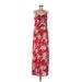 Naif Casual Dress - Maxi Scoop Neck Sleeveless: Red Print Dresses - Women's Size Medium